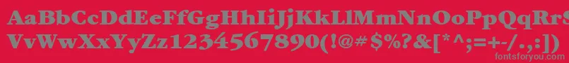 ItcGaramondLtUltra-Schriftart – Graue Schriften auf rotem Hintergrund