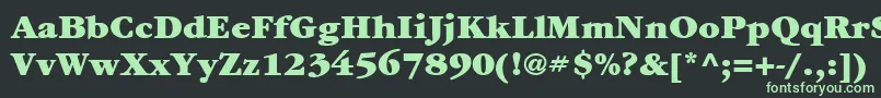 フォントItcGaramondLtUltra – 黒い背景に緑の文字