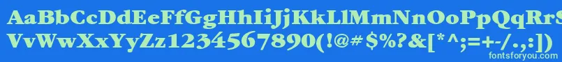 Шрифт ItcGaramondLtUltra – зелёные шрифты на синем фоне