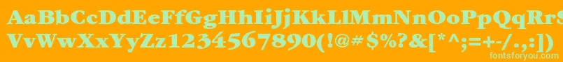 Шрифт ItcGaramondLtUltra – зелёные шрифты на оранжевом фоне