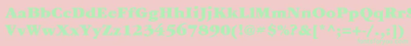 Шрифт ItcGaramondLtUltra – зелёные шрифты на розовом фоне