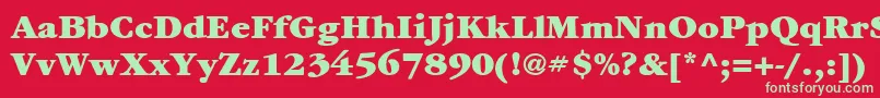 ItcGaramondLtUltra Font – Green Fonts on Red Background