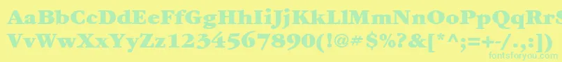 ItcGaramondLtUltra-Schriftart – Grüne Schriften auf gelbem Hintergrund