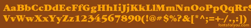 ItcGaramondLtUltra-Schriftart – Orangefarbene Schriften auf braunem Hintergrund