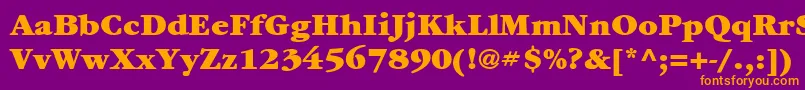ItcGaramondLtUltra-Schriftart – Orangefarbene Schriften auf violettem Hintergrund