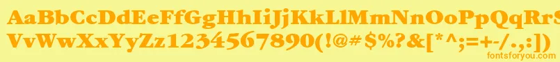 ItcGaramondLtUltra-Schriftart – Orangefarbene Schriften auf gelbem Hintergrund
