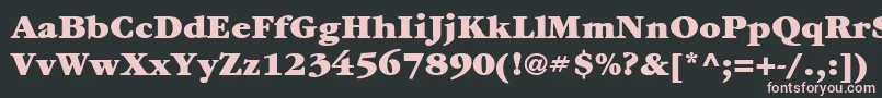 ItcGaramondLtUltra-fontti – vaaleanpunaiset fontit mustalla taustalla