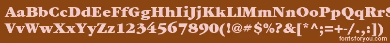 ItcGaramondLtUltra-fontti – vaaleanpunaiset fontit ruskealla taustalla