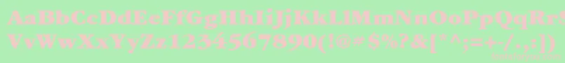 ItcGaramondLtUltra-Schriftart – Rosa Schriften auf grünem Hintergrund