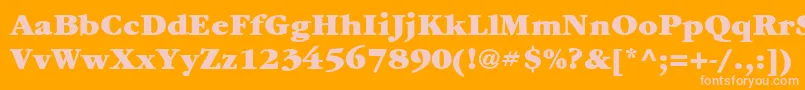 ItcGaramondLtUltra-Schriftart – Rosa Schriften auf orangefarbenem Hintergrund