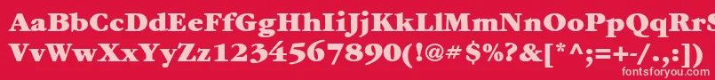 Шрифт ItcGaramondLtUltra – розовые шрифты на красном фоне