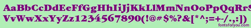 Шрифт ItcGaramondLtUltra – фиолетовые шрифты на зелёном фоне