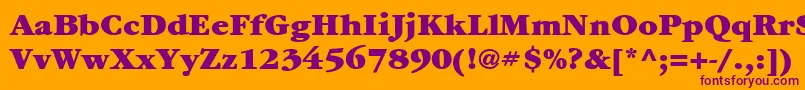 Шрифт ItcGaramondLtUltra – фиолетовые шрифты на оранжевом фоне