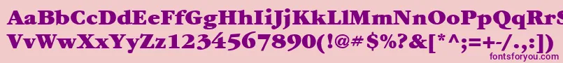 Шрифт ItcGaramondLtUltra – фиолетовые шрифты на розовом фоне