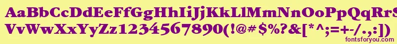 Шрифт ItcGaramondLtUltra – фиолетовые шрифты на жёлтом фоне
