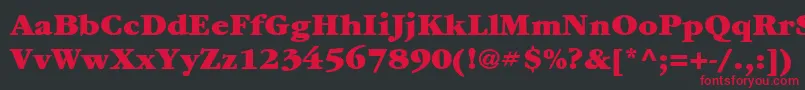 Шрифт ItcGaramondLtUltra – красные шрифты на чёрном фоне