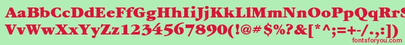 ItcGaramondLtUltra-Schriftart – Rote Schriften auf grünem Hintergrund