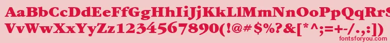 フォントItcGaramondLtUltra – ピンクの背景に赤い文字