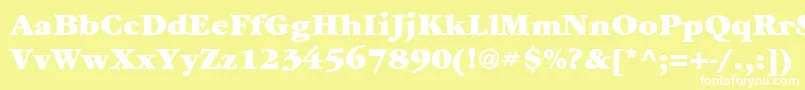 ItcGaramondLtUltra-Schriftart – Weiße Schriften auf gelbem Hintergrund