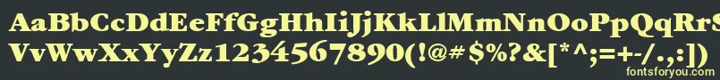 ItcGaramondLtUltra-Schriftart – Gelbe Schriften auf schwarzem Hintergrund