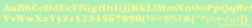 ItcGaramondLtUltra-Schriftart – Gelbe Schriften auf grünem Hintergrund