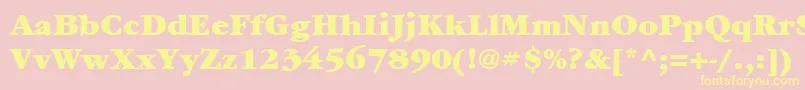 Шрифт ItcGaramondLtUltra – жёлтые шрифты на розовом фоне