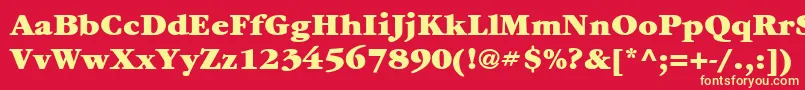 Шрифт ItcGaramondLtUltra – жёлтые шрифты на красном фоне