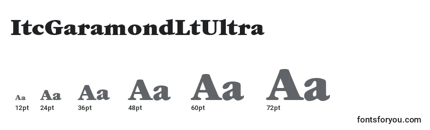 ItcGaramondLtUltra Font Sizes