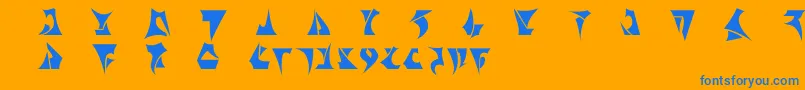 フォントRomiromu – オレンジの背景に青い文字