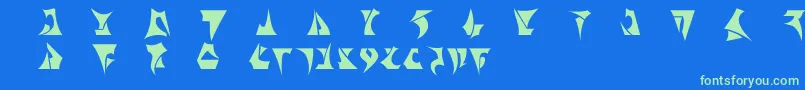 Romiromu Font – Green Fonts on Blue Background