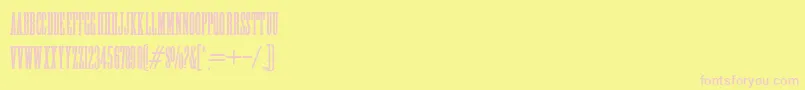 HffHighTension-Schriftart – Rosa Schriften auf gelbem Hintergrund