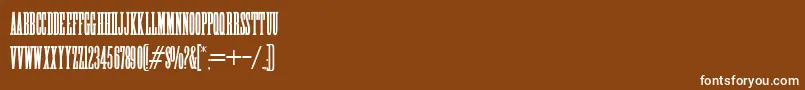 Шрифт HffHighTension – белые шрифты на коричневом фоне