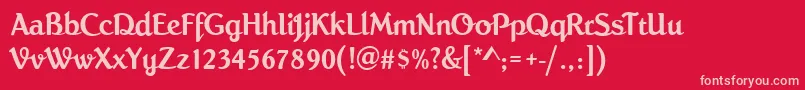 RochefortRegular Font – Pink Fonts on Red Background