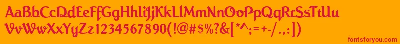 RochefortRegular Font – Red Fonts on Orange Background