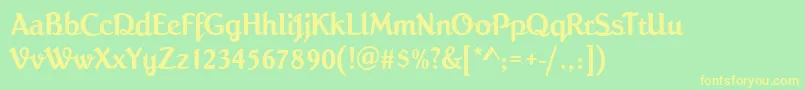 RochefortRegular Font – Yellow Fonts on Green Background