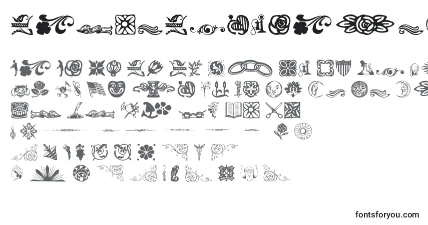 Czcionka DavysDingbatsRegular – alfabet, cyfry, specjalne znaki