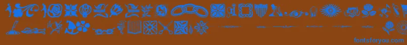 DavysDingbatsRegular Font – Blue Fonts on Brown Background