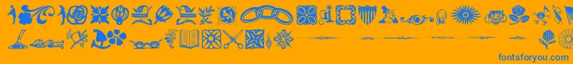 DavysDingbatsRegular Font – Blue Fonts on Orange Background