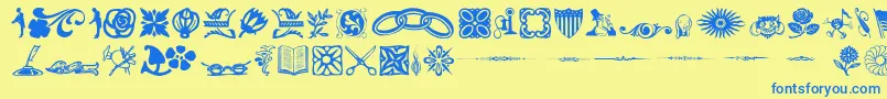 DavysDingbatsRegular Font – Blue Fonts on Yellow Background