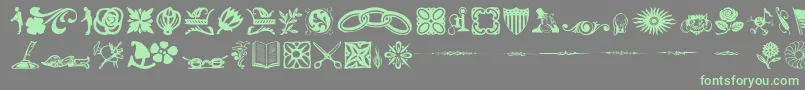 DavysDingbatsRegular-Schriftart – Grüne Schriften auf grauem Hintergrund