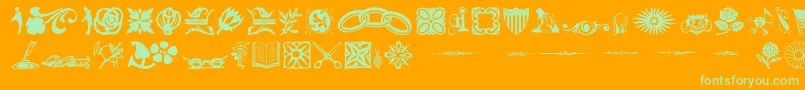 DavysDingbatsRegular Font – Green Fonts on Orange Background