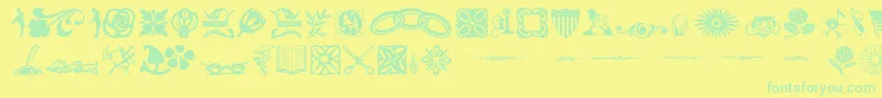 DavysDingbatsRegular Font – Green Fonts on Yellow Background