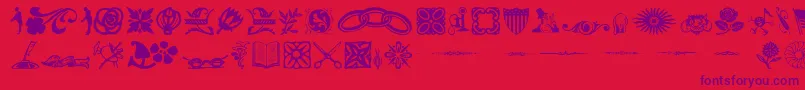 DavysDingbatsRegular Font – Purple Fonts on Red Background