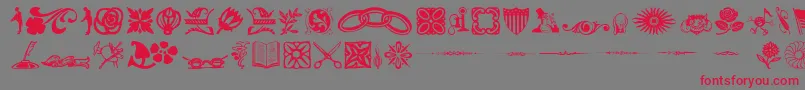 DavysDingbatsRegular Font – Red Fonts on Gray Background
