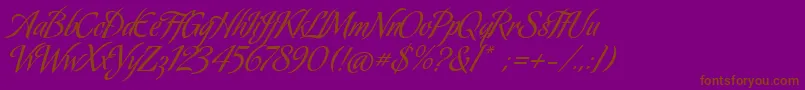 Koziupack Font – Brown Fonts on Purple Background