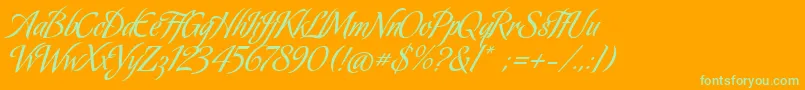 Koziupack Font – Green Fonts on Orange Background