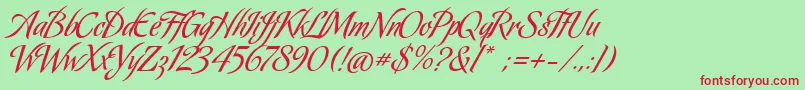 Koziupack Font – Red Fonts on Green Background