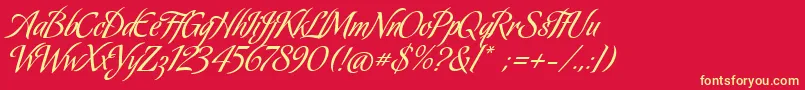 Koziupack Font – Yellow Fonts on Red Background