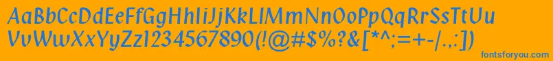 Klangmtstd Font – Blue Fonts on Orange Background