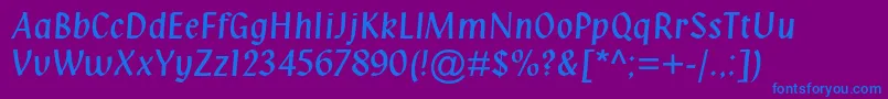 Klangmtstd Font – Blue Fonts on Purple Background